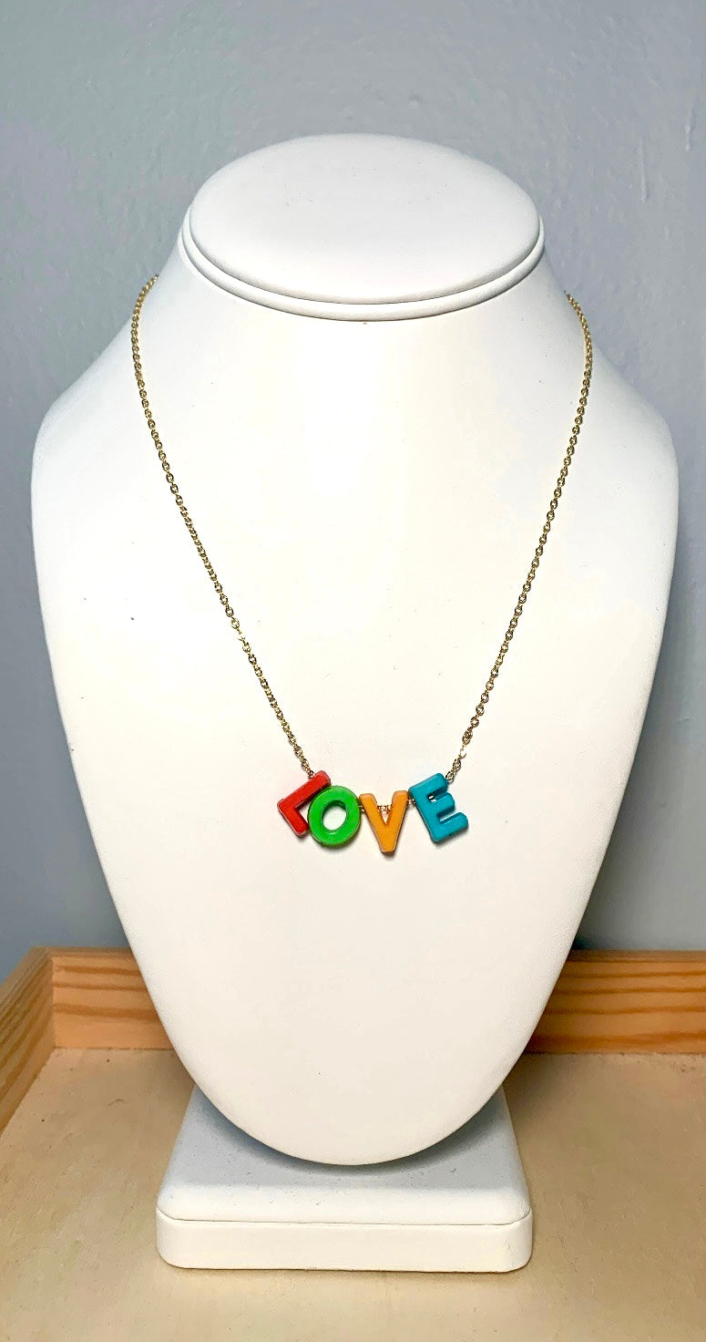 Colorful Block Pendant Necklace