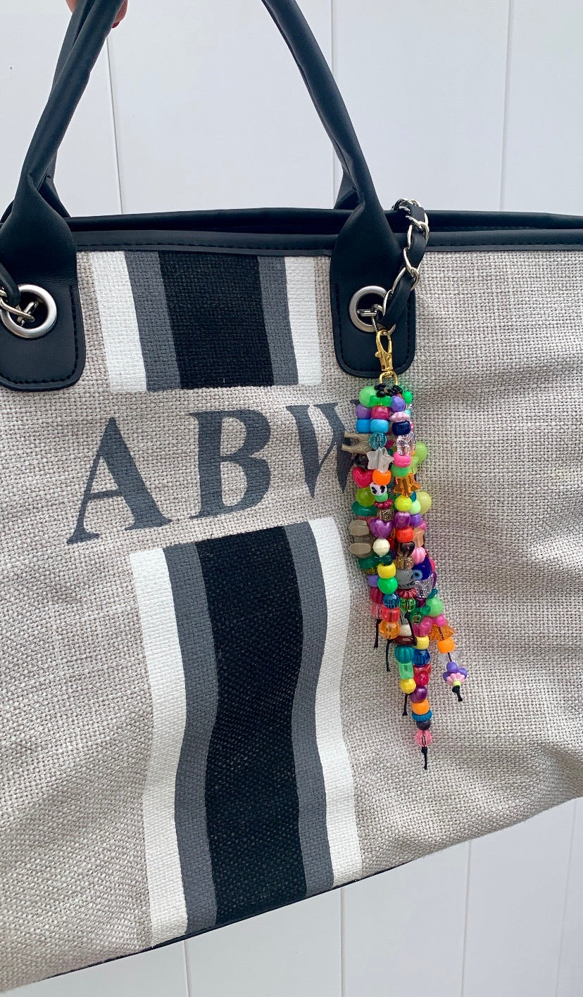 Beaded Six Strand Bag Charm