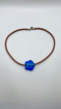Load image into Gallery viewer, Blue Glass Flower Necklace

