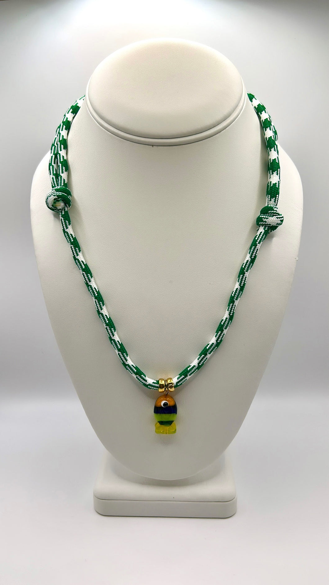 Paracord Glass Fish Pendant Necklace