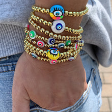 Load image into Gallery viewer, Shell Evil Eye Bracelet
