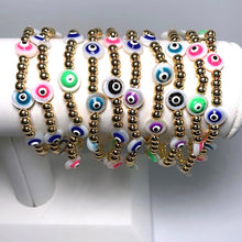 Load image into Gallery viewer, Shell Evil Eye Bracelet
