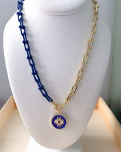 Load image into Gallery viewer, Enamel Two-Tone Evil Eye Necklace
