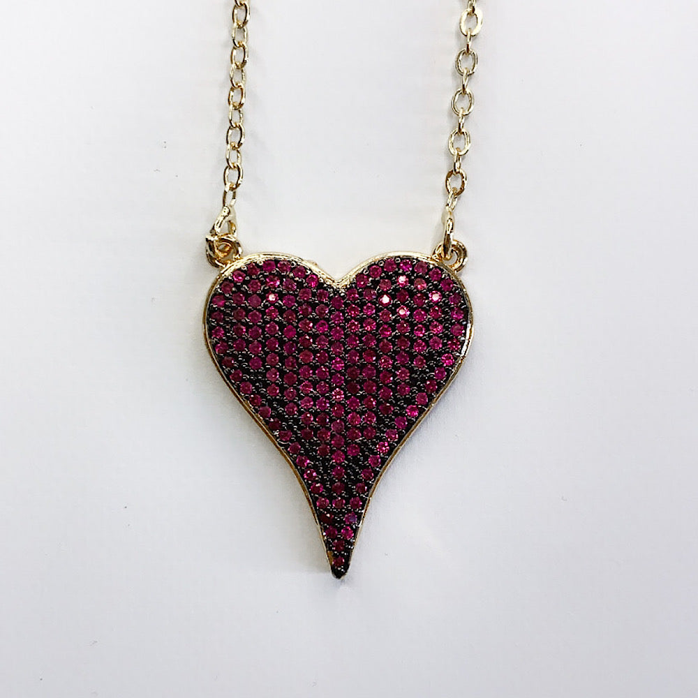 Pave Heart Necklace