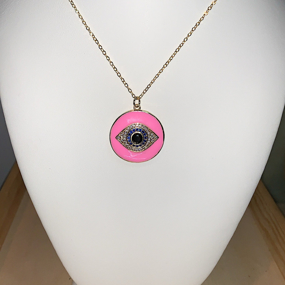 Coin Evil Eye Necklace