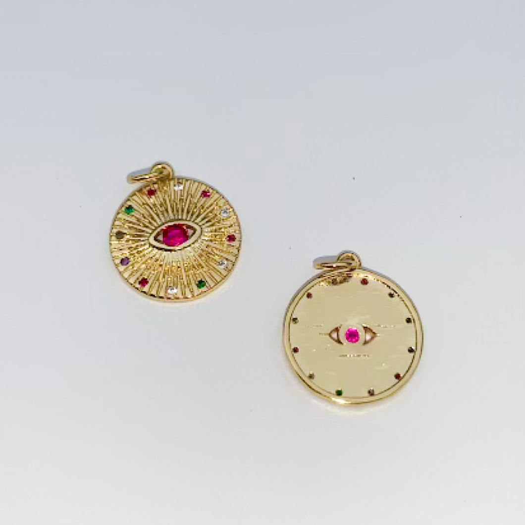 Ruby Evil Eye Charm