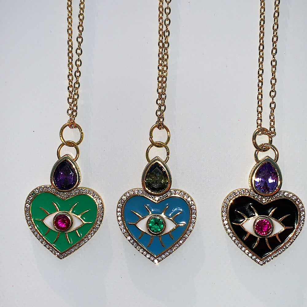 Evil Eye Heart Necklace