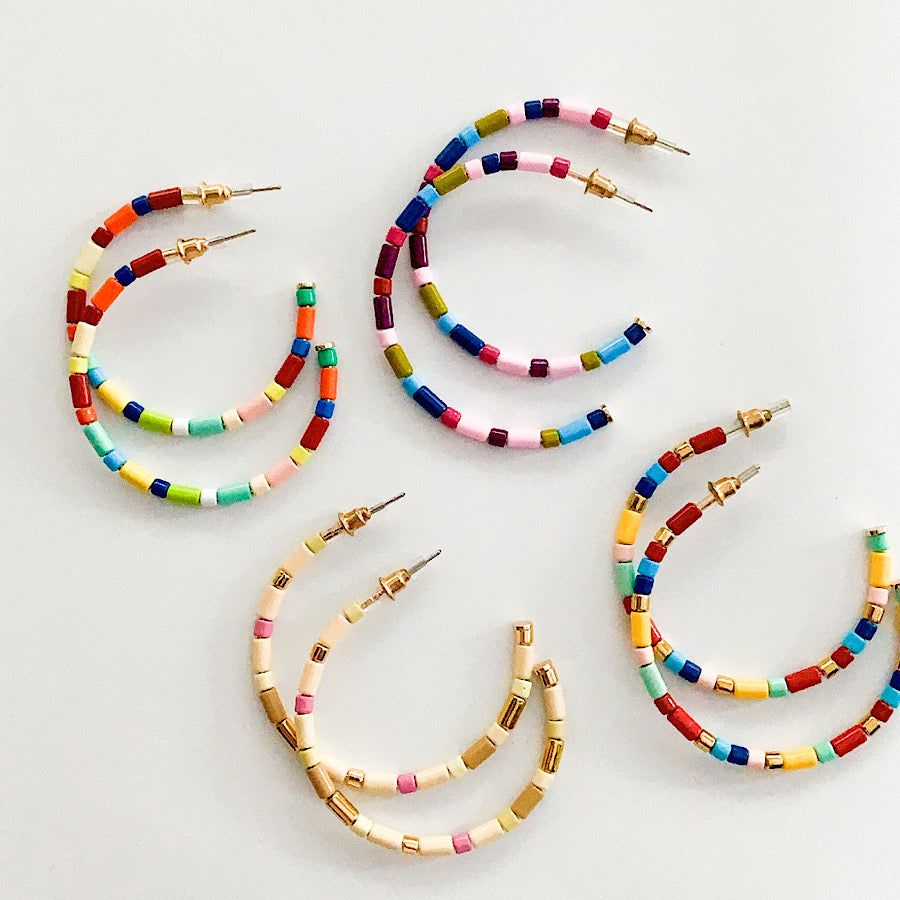 Beaded Hoop Earrings