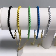 Load image into Gallery viewer, Enamel Box Chain Bracelet | Anklet
