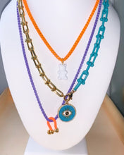 Load image into Gallery viewer, Enamel Two-Tone Evil Eye Necklace
