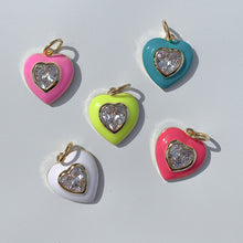 Load image into Gallery viewer, Crystal Enamel Heart Charm
