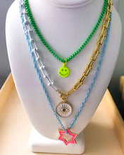 Load image into Gallery viewer, Enamel Two-Tone Evil Eye Necklace
