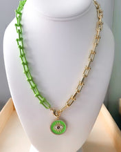 Load image into Gallery viewer, Enamel Two-Tone Evil Eye Necklace
