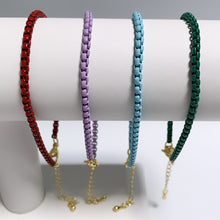 Load image into Gallery viewer, Enamel Box Chain Bracelet | Anklet
